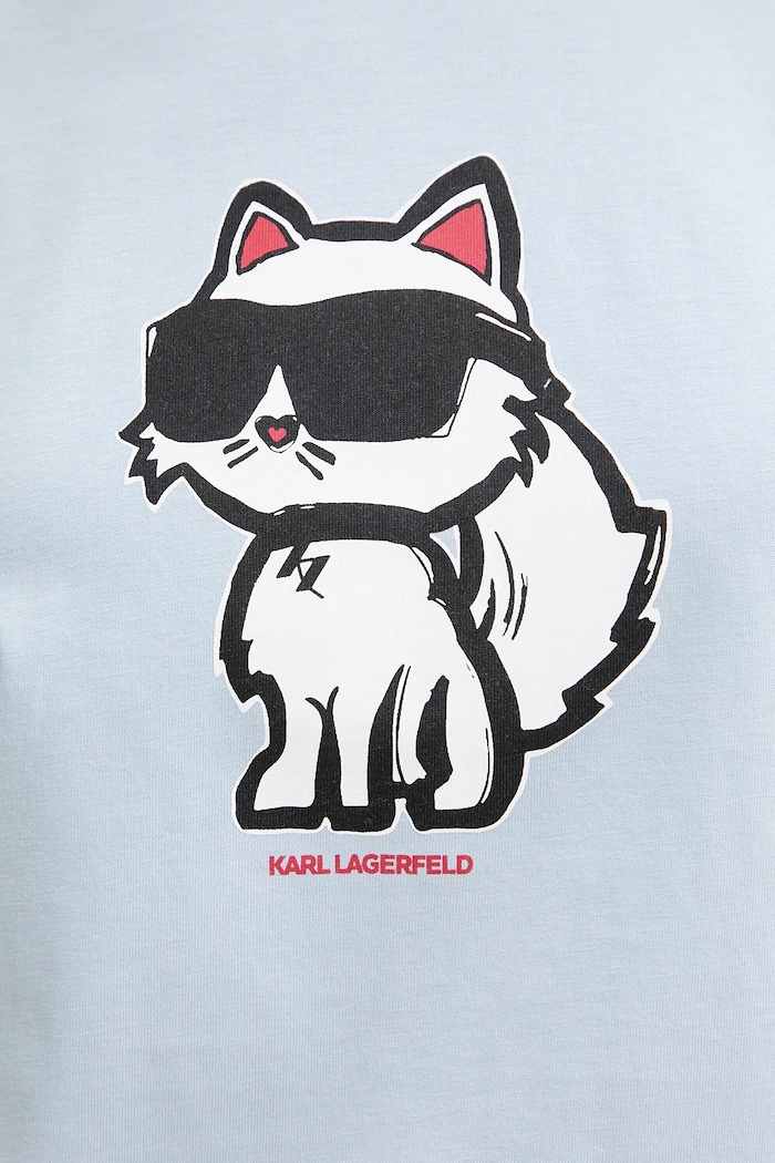 Karl Lagerfeld tričko dámske bavlnené IKON SKETCH A1W17128 modrá