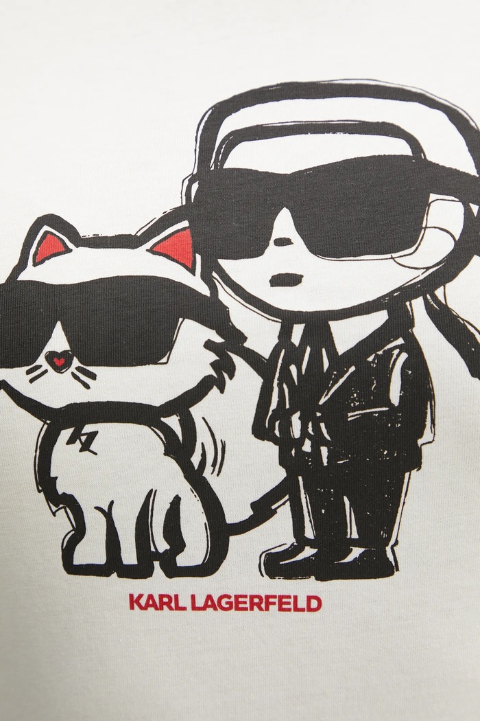 Bavlnené tričko Karl Lagerfeld IKON SKETCH béžová A1W17129