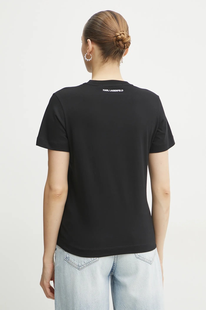 Oblečenie Bavlnené tričko Karl Lagerfeld IKON SKETCH A1W17129 čierna