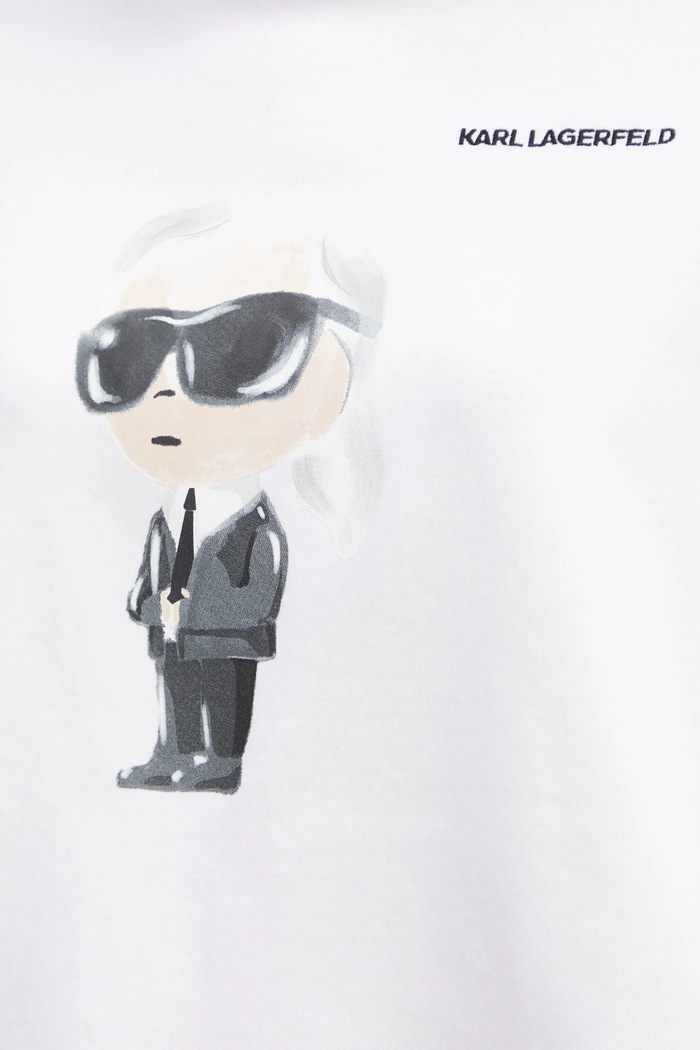 Bavlněné tričko Karl Lagerfeld IKON A1W17132 béžová
