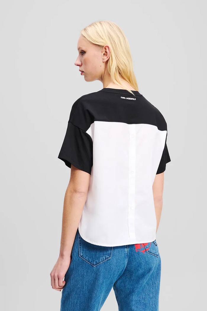 Karl Lagerfeld tricou din bumbac IKON A1W17135 negru SS25