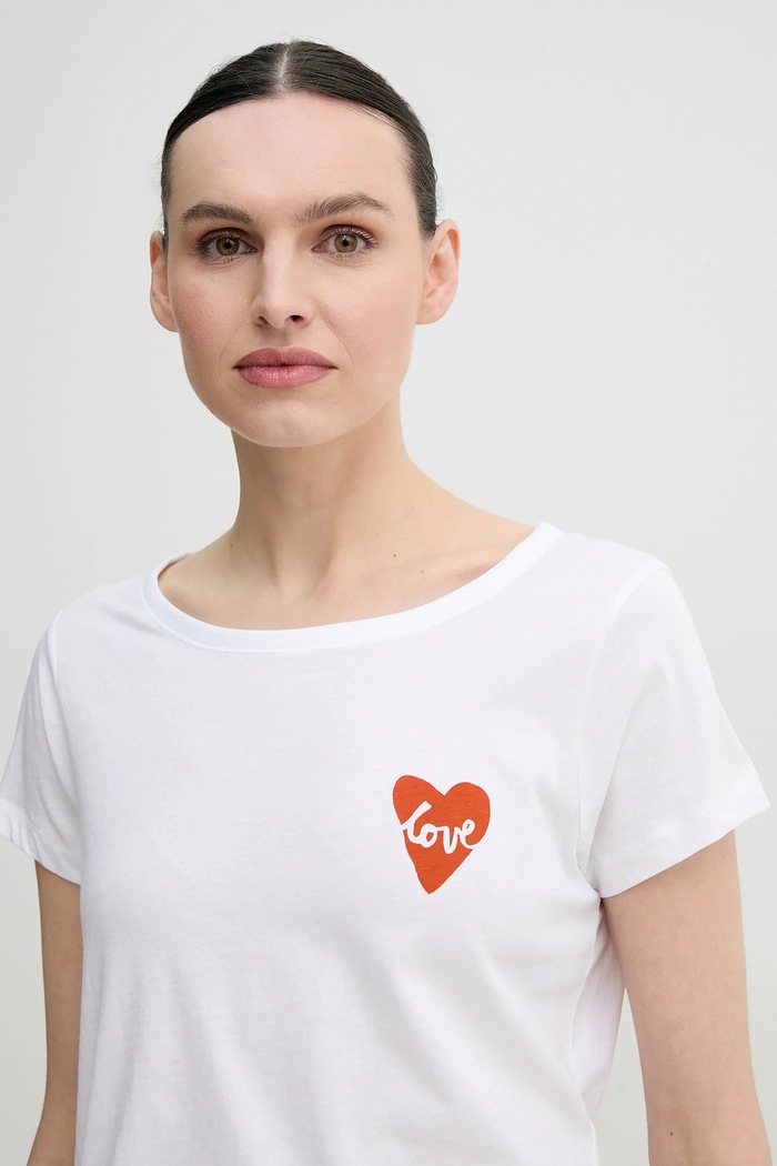 Îmbrăcăminte Marc O'Polo tricou din bumbac M03206751431 alb