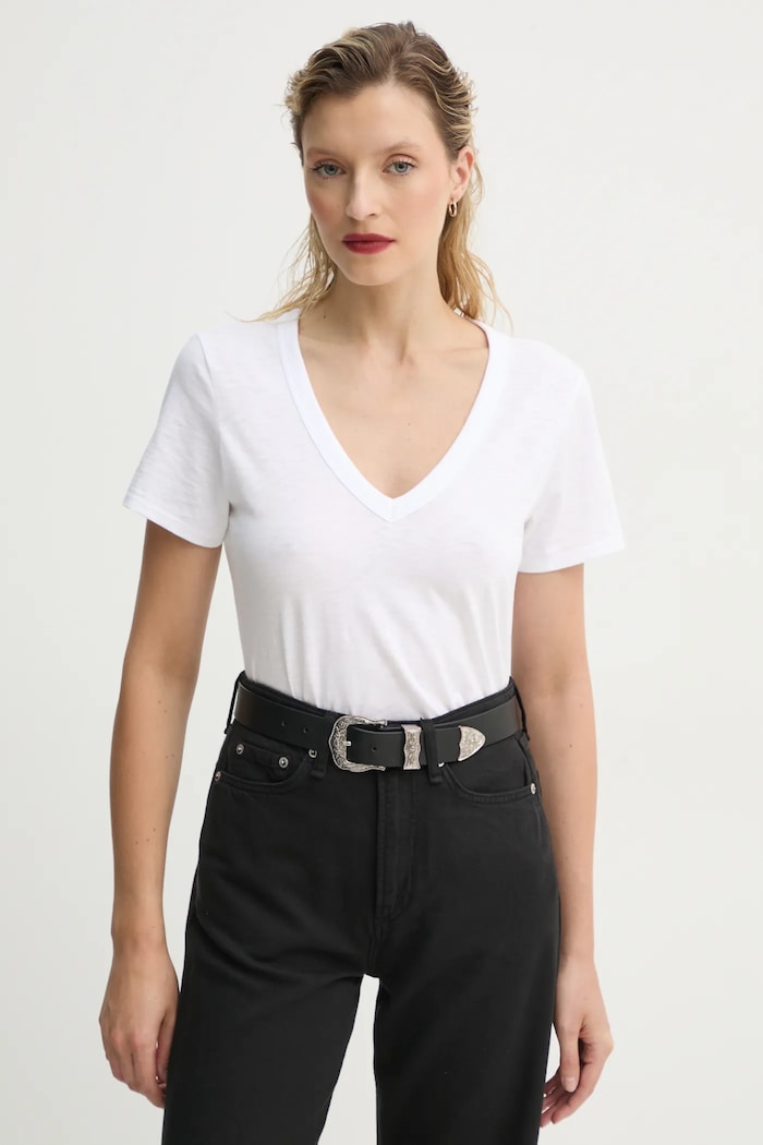 Rag & Bone tricou din bumbac uni alb W272C34CH