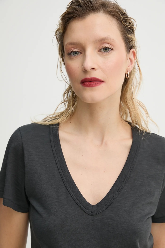 Βαμβακερό μπλουζάκι Rag & Bone μαύρο W272C34CH