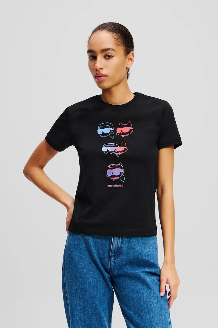 Karl Lagerfeld tricou din bumbac IKON print negru A2W17112