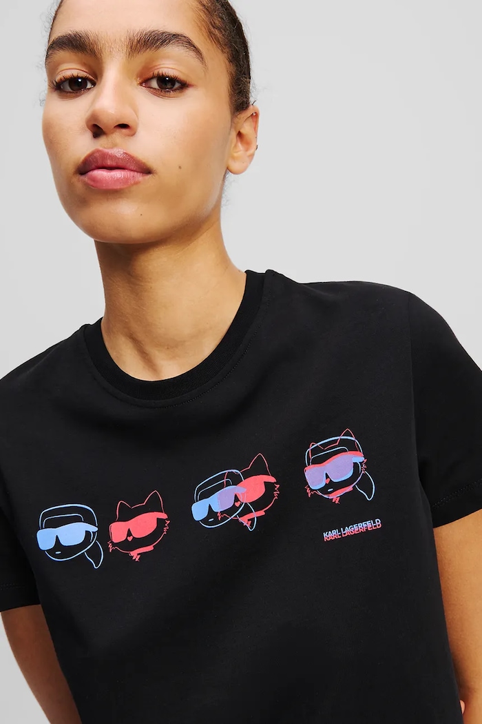 Îmbrăcăminte Karl Lagerfeld tricou din bumbac IKON A2W17114 negru