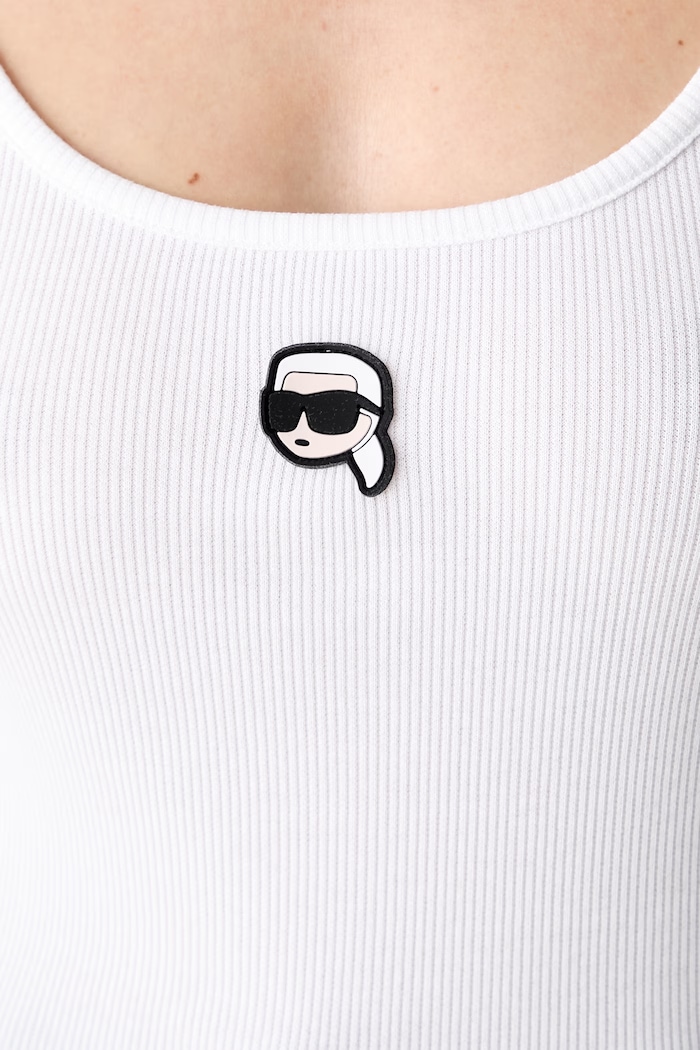 Karl Lagerfeld топ для женщин из хлопка с эластаном IKON A2W17070 белый