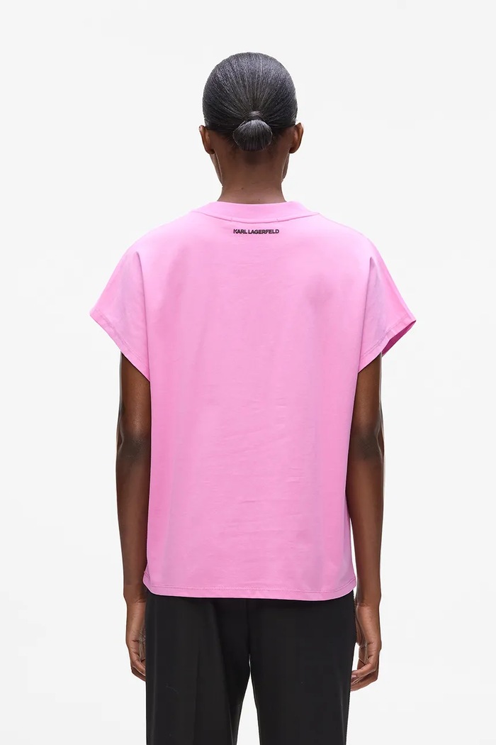Karl Lagerfeld T-shirt damski bawełniany IKON AQUARELLE A2W17115 różowy AA00