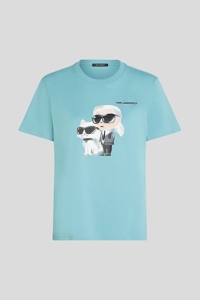 Bavlnené tričko Karl Lagerfeld IKON A3W17077 modrá