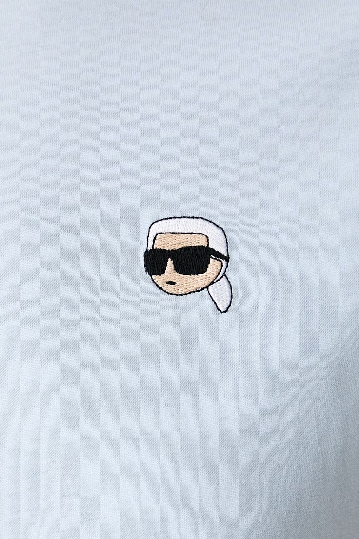 Karl Lagerfeld T-shirt damski bawełniany IKON A3W17078 niebieski