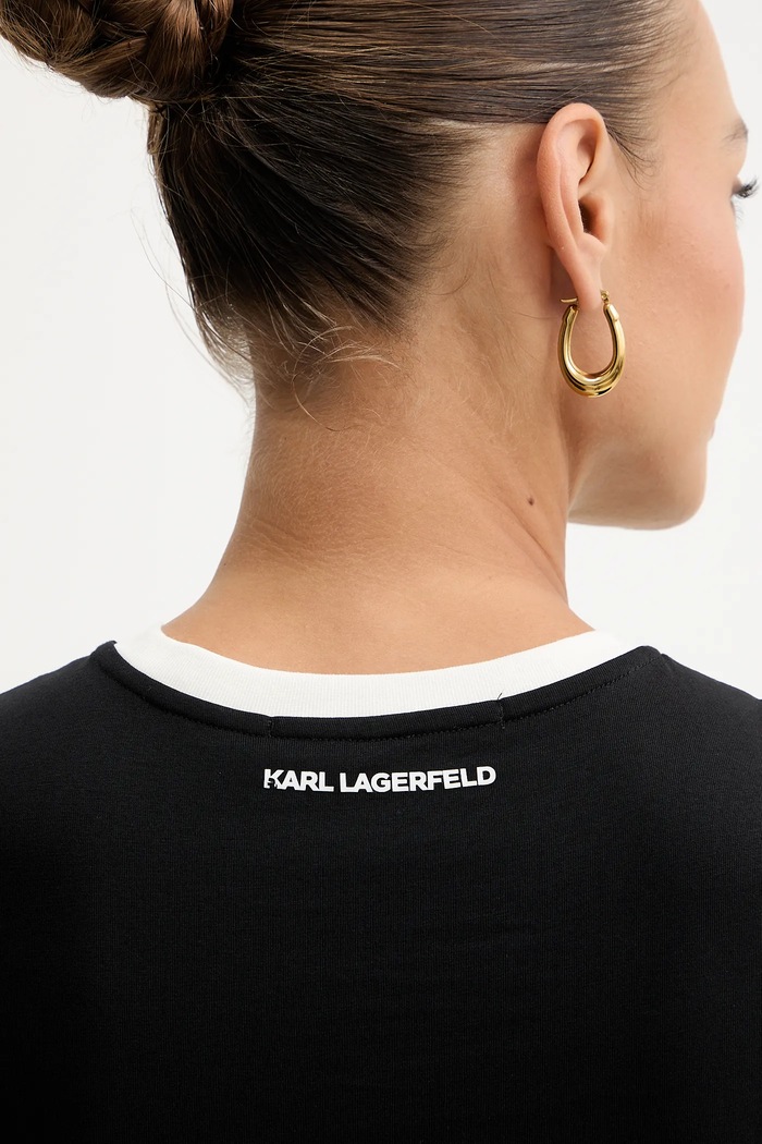 Bavlněné tričko Karl Lagerfeld IKON A3W17078 černá