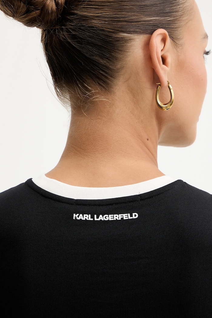 Bavlněné tričko Karl Lagerfeld IKON A3W17078 černá