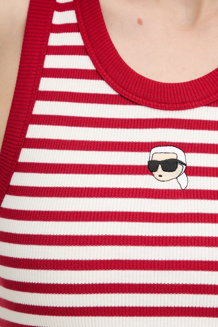 Bavlnený top Karl Lagerfeld IKON A3W17079 červená
