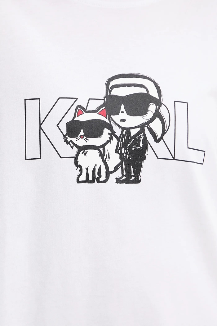 Bavlnené tričko Karl Lagerfeld IKON A3W17084 biela