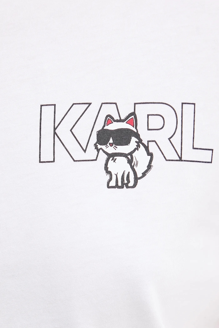 Bavlnené tričko Karl Lagerfeld IKON A3W17085 biela