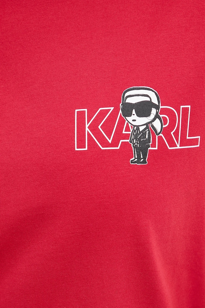 Bavlnené tričko Karl Lagerfeld IKON A3W17085 červená