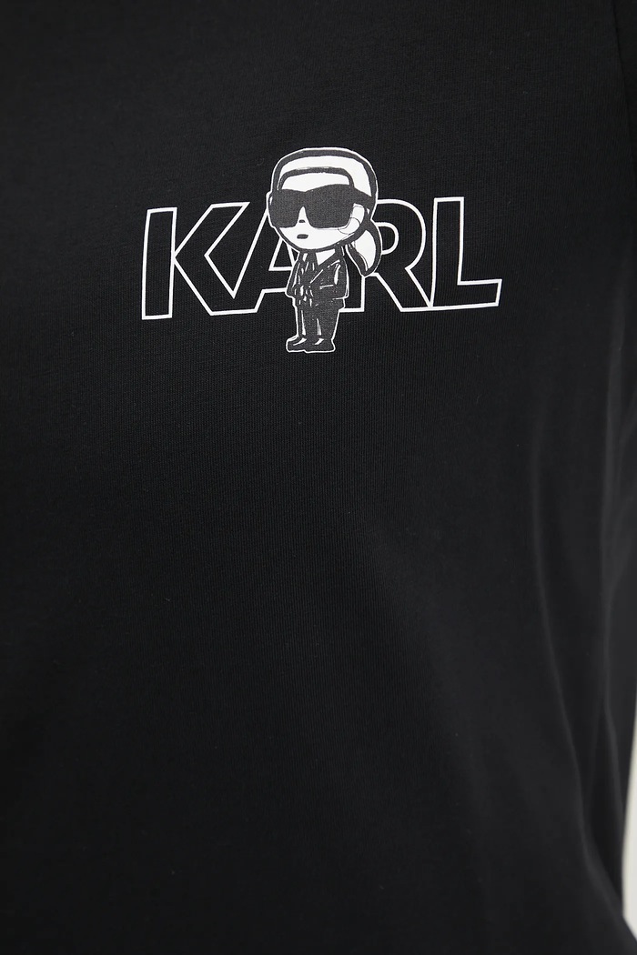 Bavlnené tričko Karl Lagerfeld IKON A3W17085 čierna