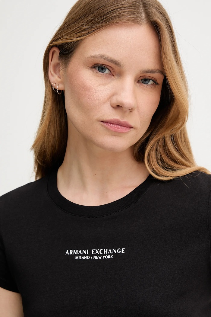Oblačila Bombažna kratka majica Armani Exchange XW001455.AF10356.NOS črna