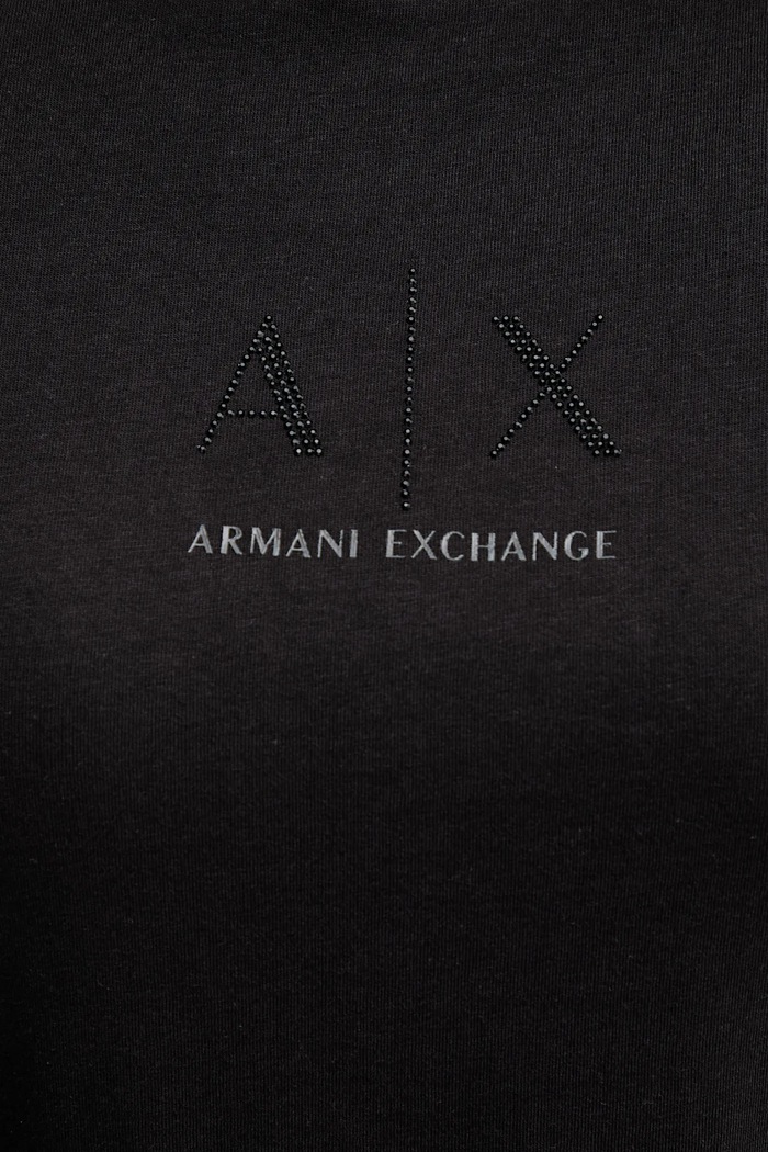 Bombažna kratka majica Armani Exchange črna XW001459.AF10356.NOS