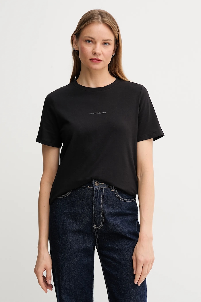 Marc O'Polo tricou pentru femei din bumbac print negru 5000006276