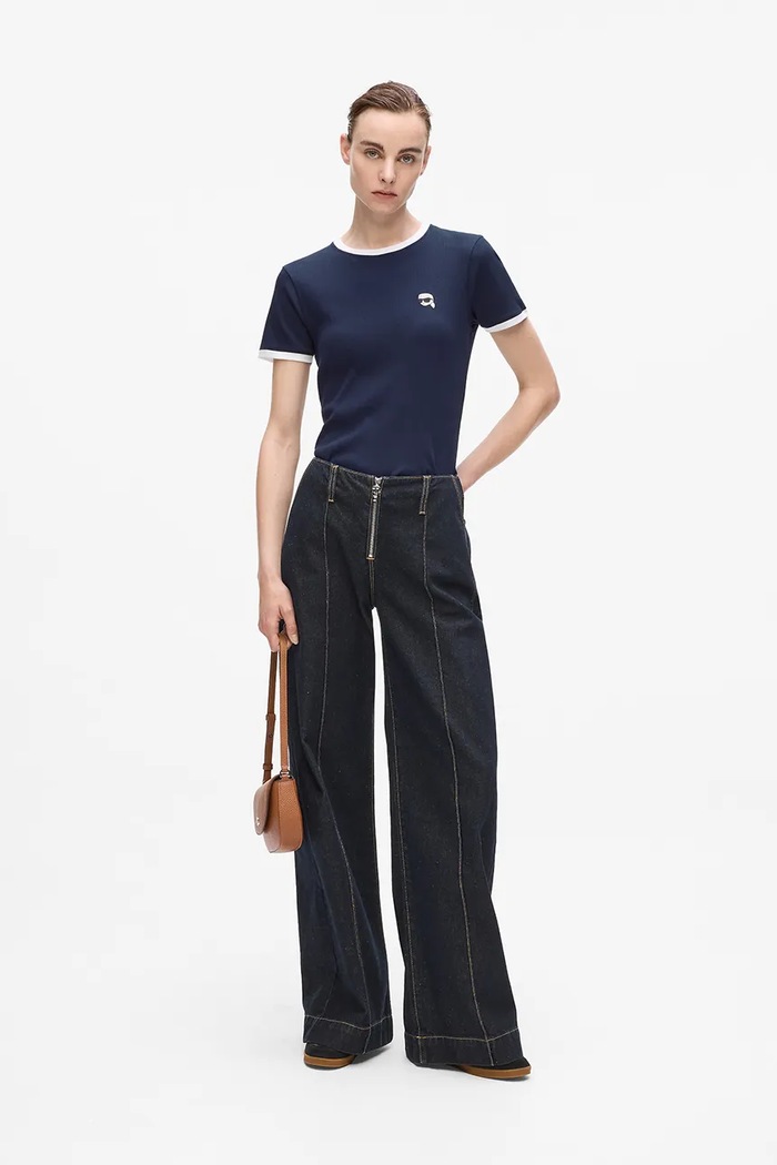 Karl Lagerfeld tricou IKON bleumarin A4W17097