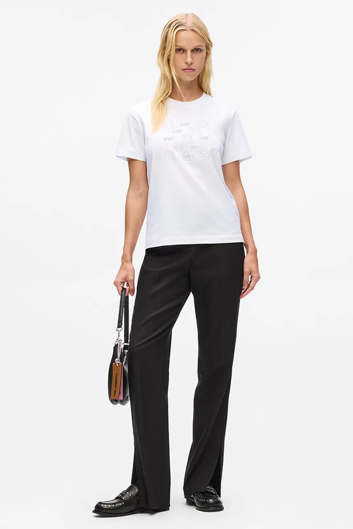 Karl Lagerfeld tricou din bumbac IKON alb A4W17098