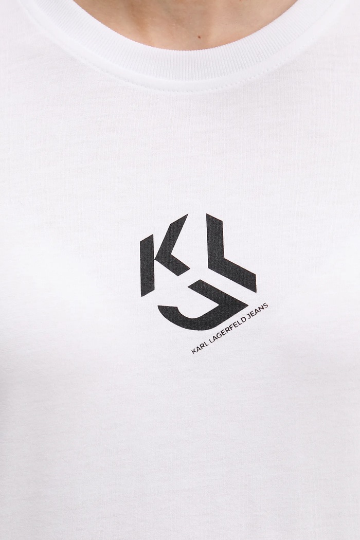 Karl Lagerfeld Jeans t-shirt γυναικείο με βαμβάκι B1W17086 λευκό