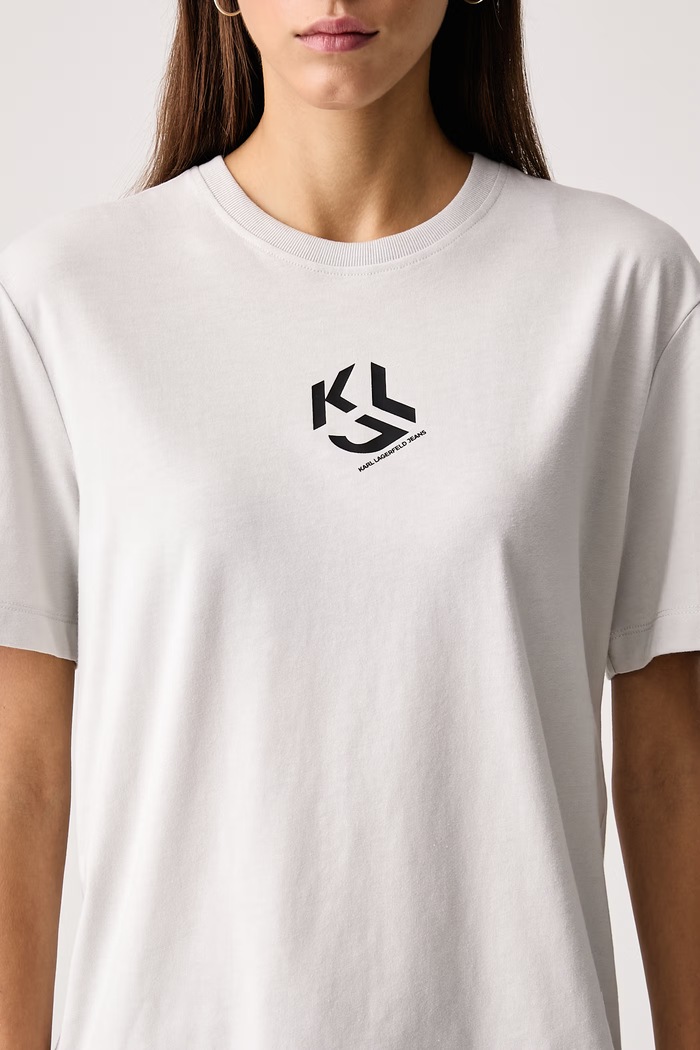 T-shirt damski z bawełną Karl Lagerfeld Jeans B1W17086 szary