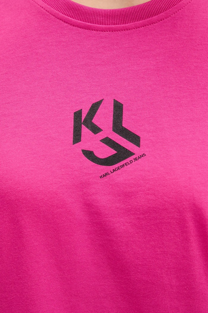 Karl Lagerfeld Jeans tričko dámske s bavlnou B1W17086 ružová