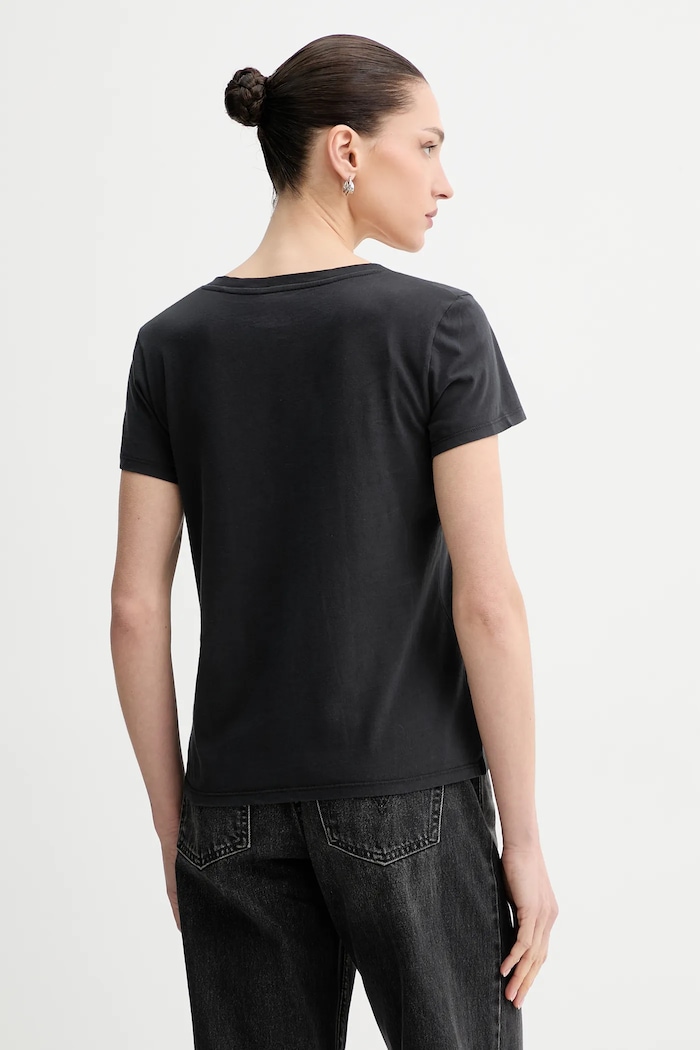 Βαμβακερό μπλουζάκι Levi's PERFECT VNECK 2-pack μαύρο 004AN