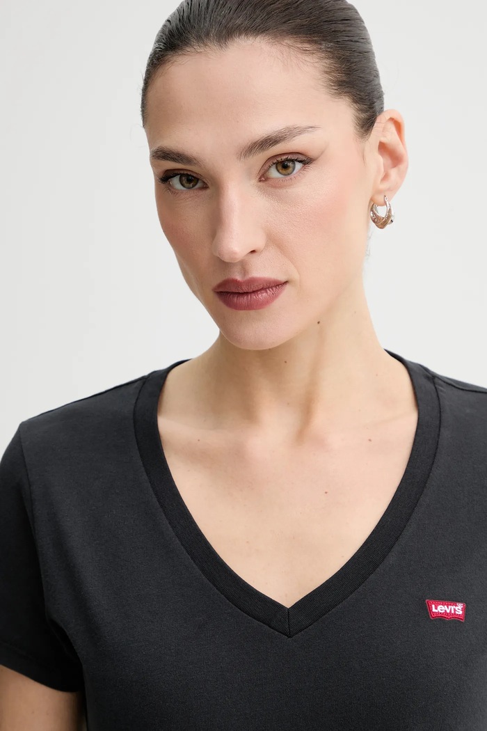 Βαμβακερό μπλουζάκι Levi's PERFECT VNECK 2-pack 004AN