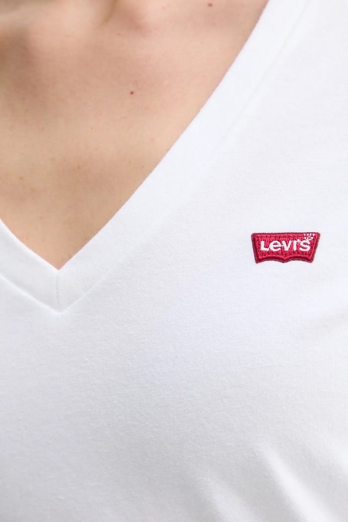 Βαμβακερό μπλουζάκι Levi's PERFECT VNECK 2-pack 004AN