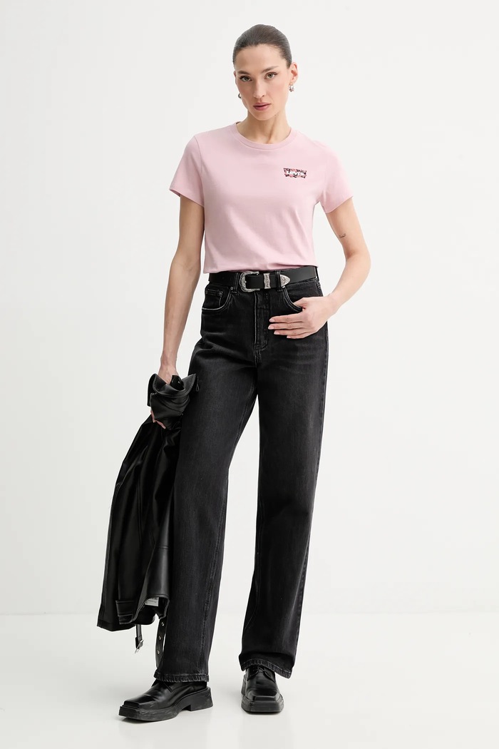 Βαμβακερό μπλουζάκι Levi's THE PERFECT TEE 17369.3188 ροζ AA00