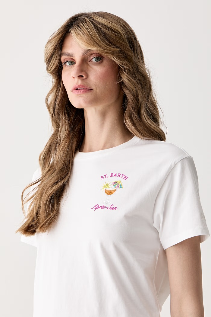 MC2 Saint Barth tricou pentru femei, din bumbac alb EMI0001.