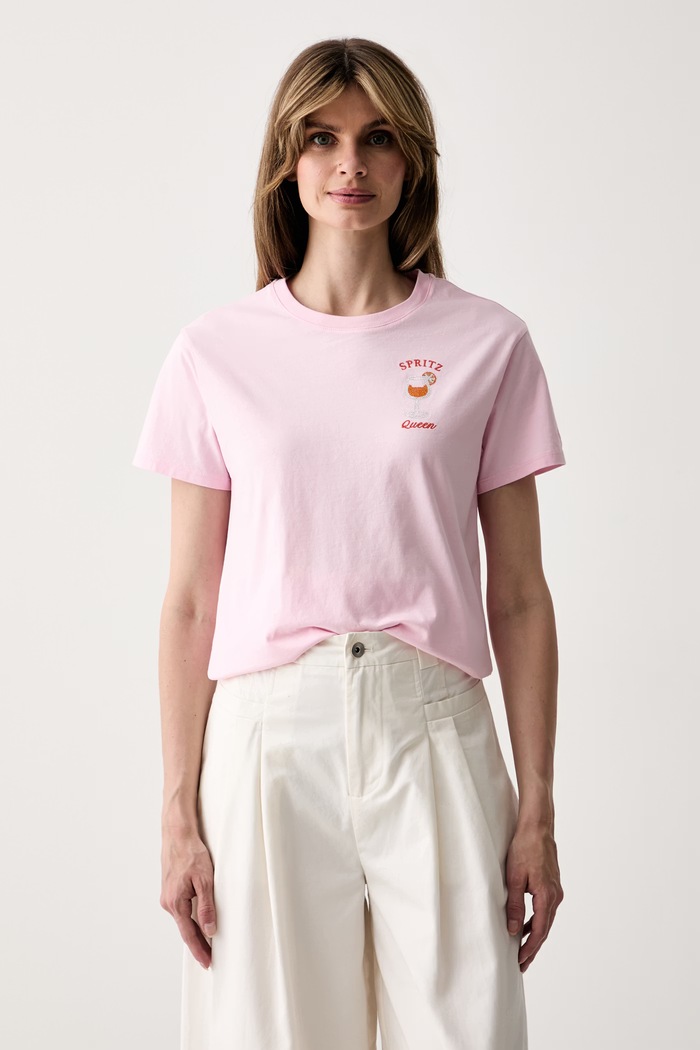 MC2 Saint Barth t-shirt γυναικείο βαμβακερό ροζ EMI0001.