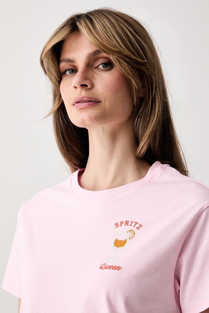 MC2 Saint Barth t-shirt γυναικείο βαμβακερό ροζ EMI0001.
