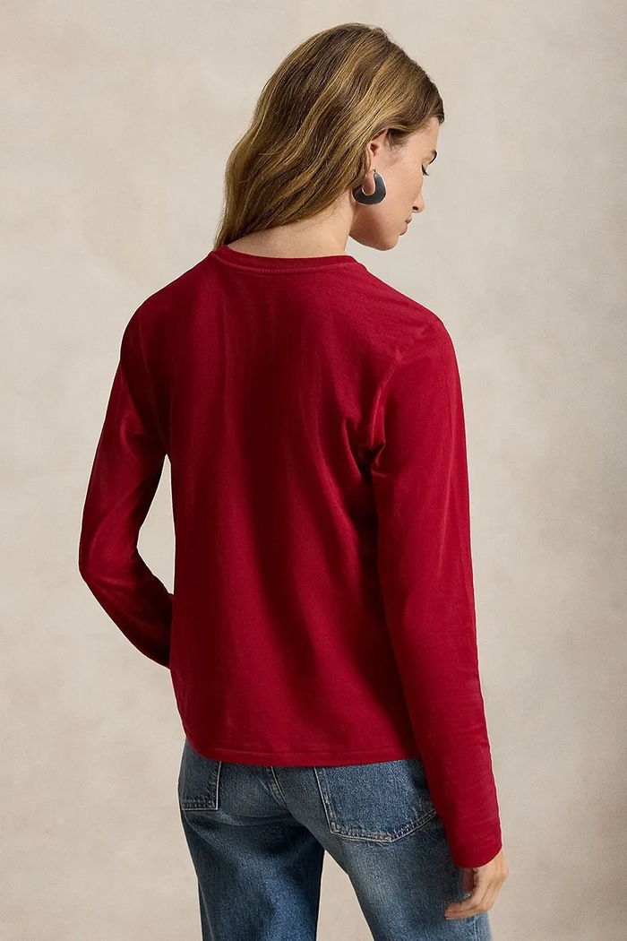 Polo Ralph Lauren Longsleeve damski bawełniany 211B14604 czerwony AA00