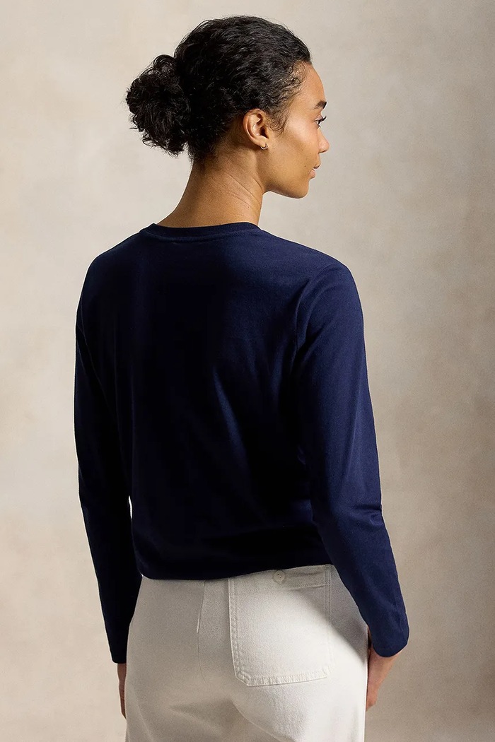 Polo Ralph Lauren Hosszúujjú női pamut 211B14604 sötétkék AA00