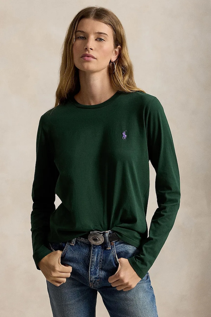 Polo Ralph Lauren Longsleeve damski bawełniany zielony 211B14604