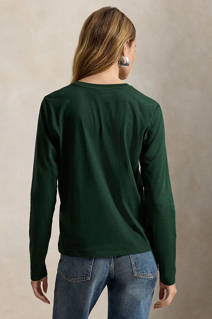 Polo Ralph Lauren Longsleeve damski bawełniany 211B14604 zielony AA00