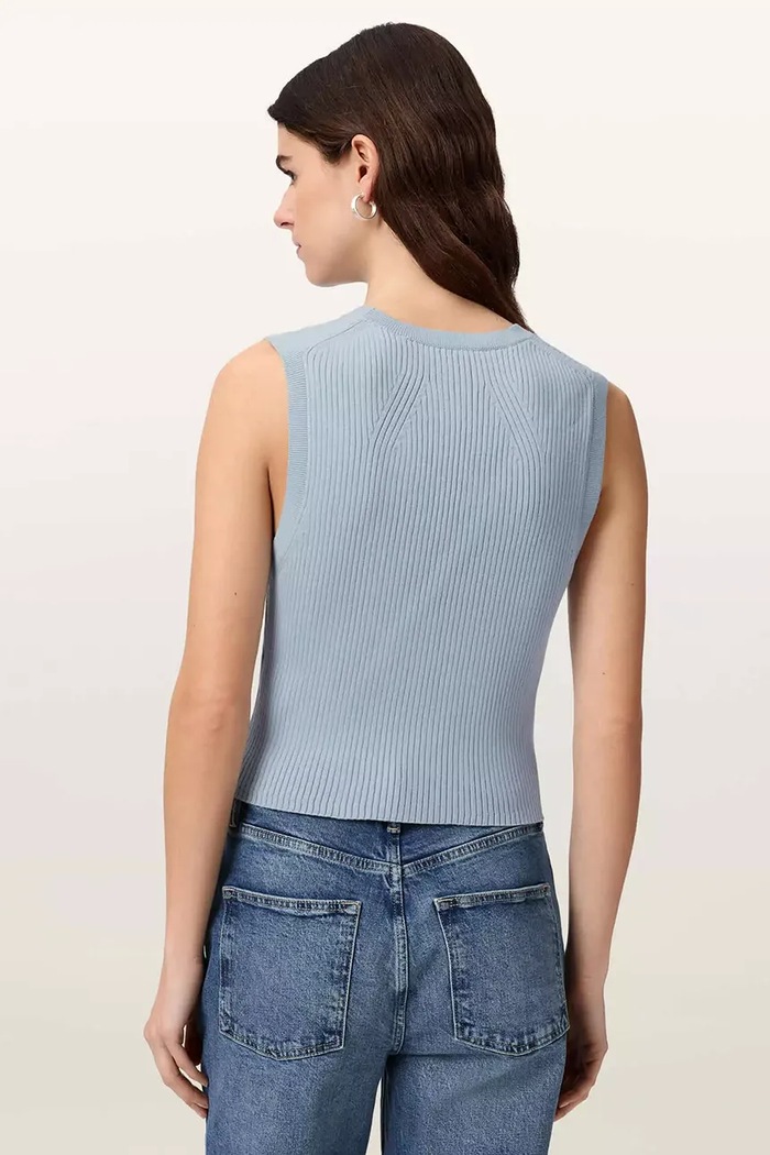 AllSaints top pentru femei din vâscoză W023KA albastru AA00