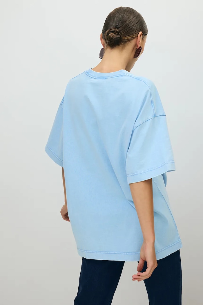 BIZUU Tricou pentru femei din bumbac PAPLYS PAPLYS.BLEKITNY albastru AA00
