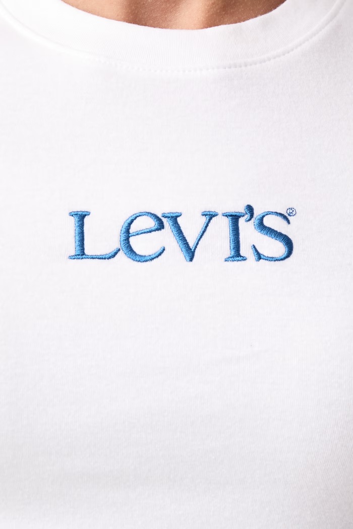 T-shirt damski z bawełną GR ESSENTIAL BABY Levi's biały 008CH
