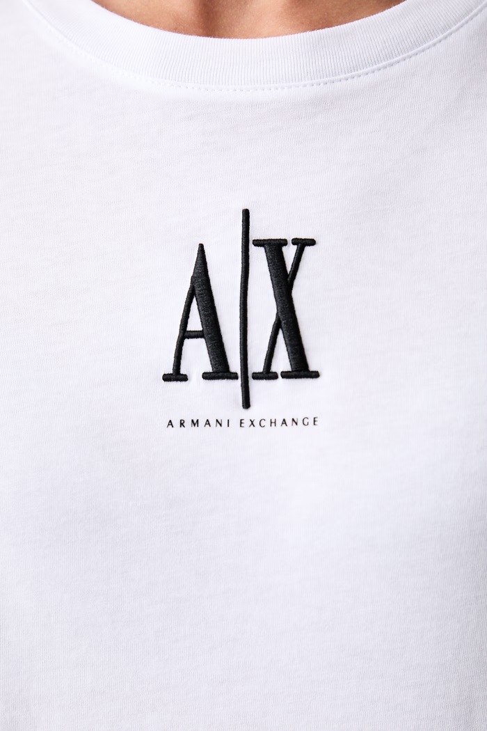 Armani Exchange T-shirt damski bawełniany XW003063.AF10356.NOS biały