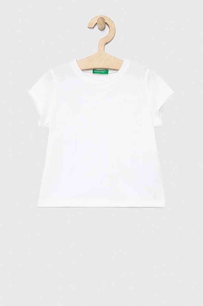 United Colors of Benetton Παιδικό βαμβακερό μπλουζάκι United Colors of Benetton λευκό 3I1XG106Y.P.NOS