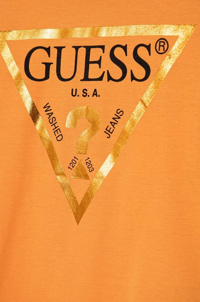 Dziewczynka Guess t-shirt bawełniany K73I56.K8HM0.PPYH pomarańczowy
