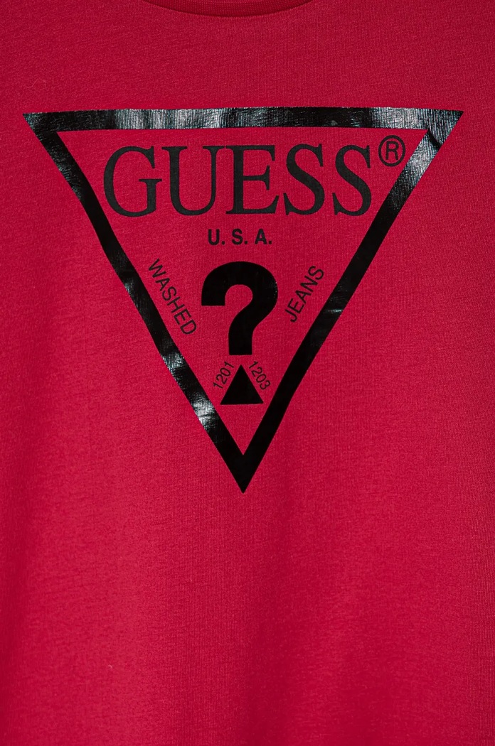 DÍVKA Dětské bavlněné tričko Guess J73I56.K8HM0.9BYH burgundské