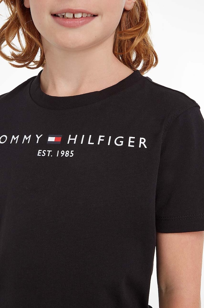 Tommy Hilfiger T-shirt bawełniany dziecięcy KS0KS00210.NOS czarny