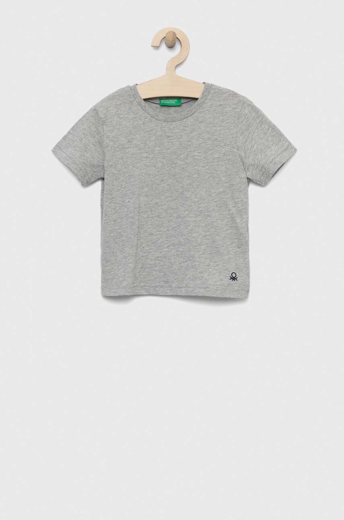 Детска памучна тениска United Colors of Benetton памук сив 3I1XG106Z.P.NOS