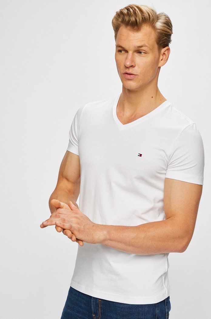 Tommy Hilfiger - Tricou alb MW0MW02045
